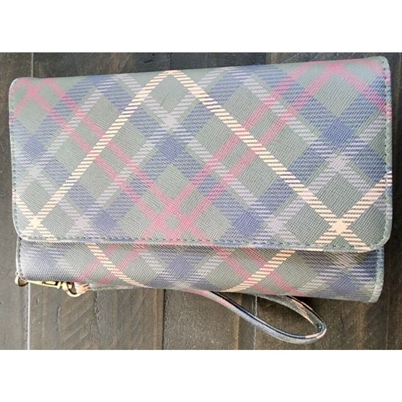 Green Plaid Pattern Wallet - Picture 1 of 6